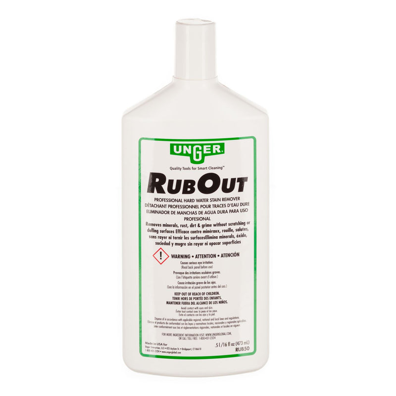 Unger RubOut Glass Cleaner, 16 oz Bottle, 12/Carton (UNGRUB50) Case of 12