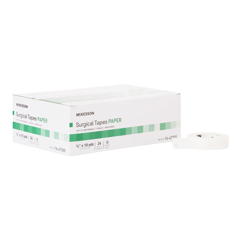 McKesson Medical Tape White 1/2 Inch X 10 Yard Paper NonSterile (455530_BX) 24/BX