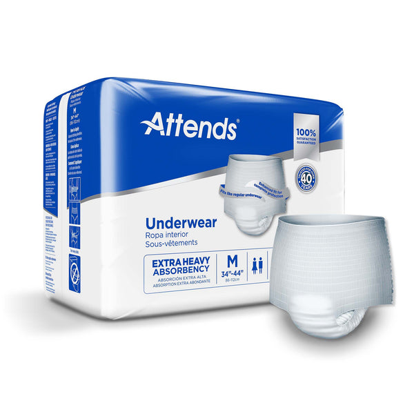 Attends® Care Unisex Adult Absorbent Underwear Pull On with Tear Away Seams Medium Disposable Heavy Absorbency (771656_BG) 20/BG