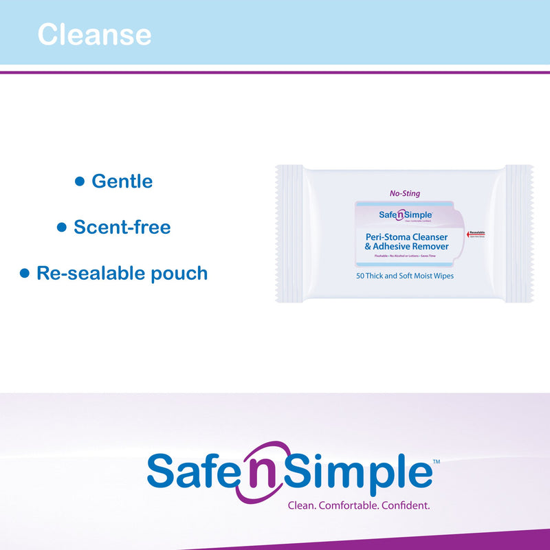 Safe n Simple™ Adhesive Remover Wipe 50 per Pack (704616_PK) 50/PK