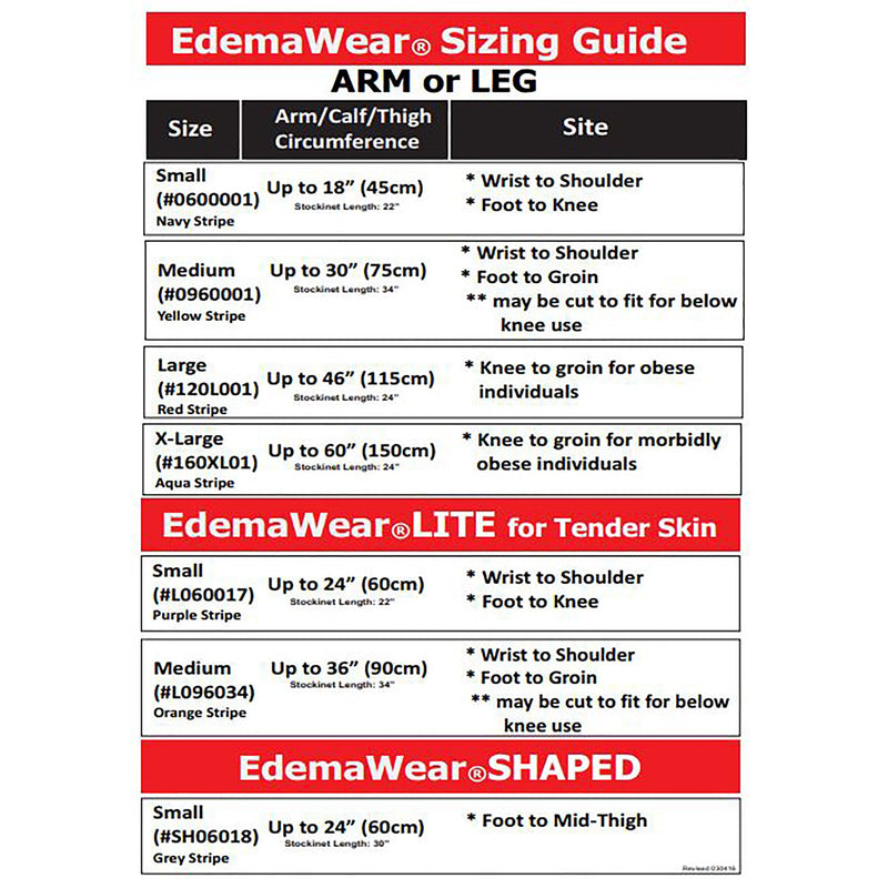 EdemaWear® Compression Stockinette Medium White Wrist to Shoulder / Foot to Groin (846762_BX) 36/BX