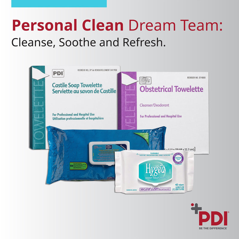 PDI® Castile Soap Towelette Individual Packet Scented 100 Count (120257_BX) 100/BX
