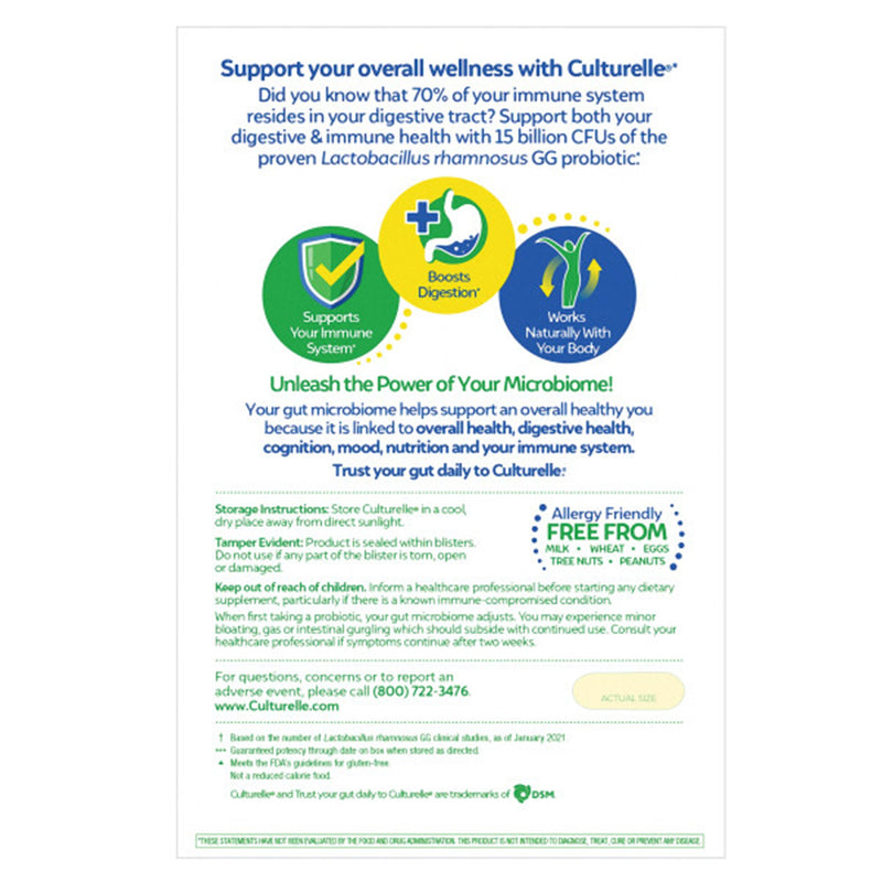 Culturelle® Probiotic Dietary Supplement 30 per Box Capsule (1268944_BX) 1/BX