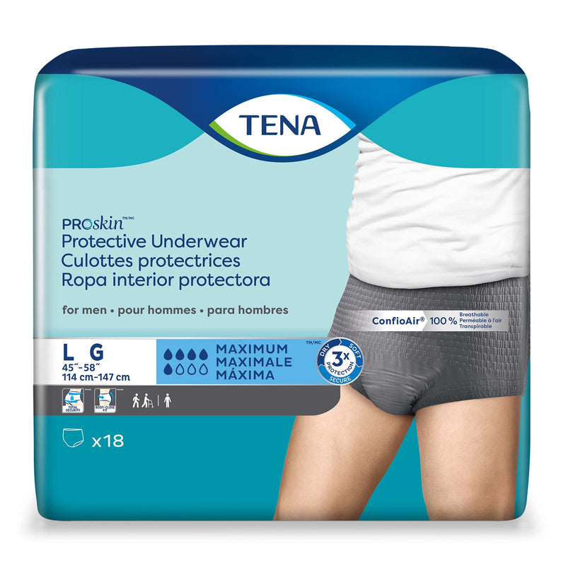 TENA® ProSkin™ Male Adult Absorbent Underwear Pull On with Tear Away Seams Large Disposable Moderate Absorbency (1135411_BG) 18/BG