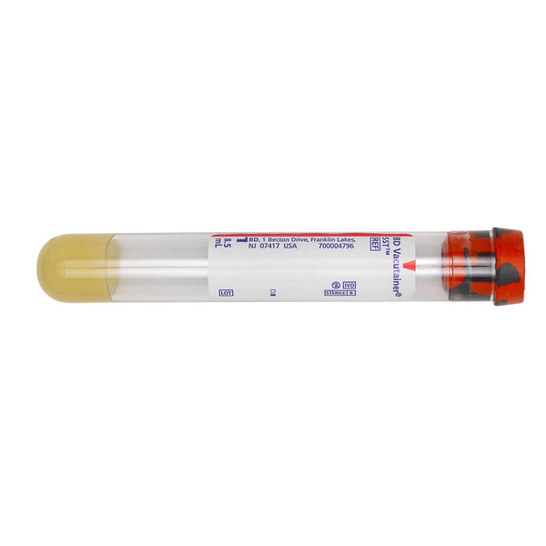 BD Vacutainer® SST™ Venous Blood Collection Tube Clot Activator / Separator Gel Additive 8.5 mL Conventional Closure Plastic Tube (639852_PK) 100/PK