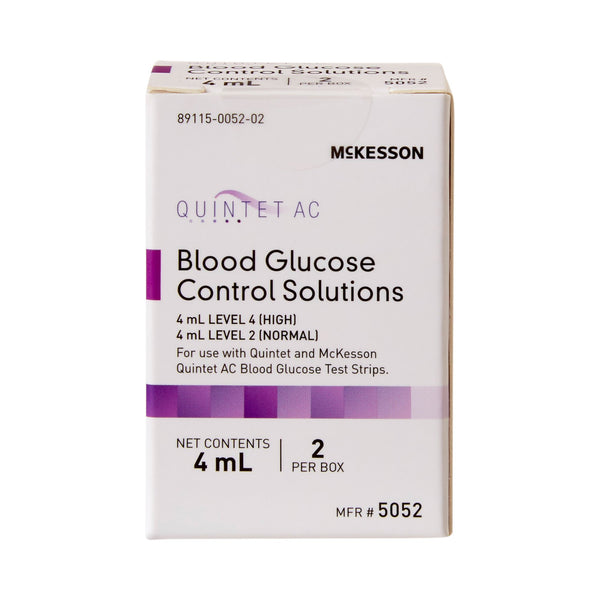 McKesson Quintet AC® Blood Glucose Control Solution 2 X 4 mL Level 2 & 4 (854634_CS) 100/CS