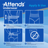 Attends® Bariatric Unisex Adult Absorbent Underwear Pull On with Tear Away Seams 3X-Large Disposable Heavy Absorbency (1184056_CS) 40/CS