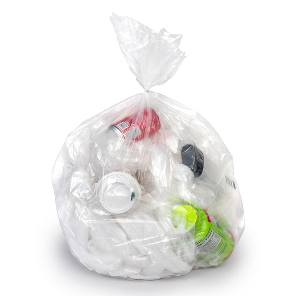 Colonial Bag Trash Bag 60 gal. Clear LLDPE 1.8 mil 38 X 58 Inch X-Seal Bottom Flat Pack (862342_CS) 1/CS