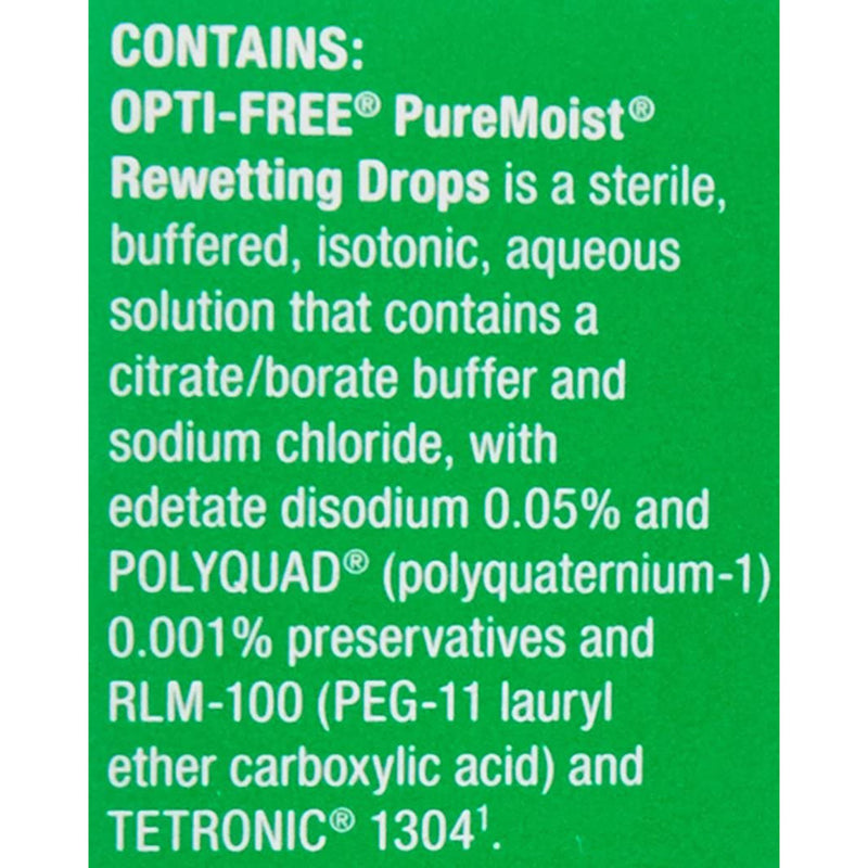 Opti-Free® Pure Moist® Contact Lens Solution 0.4 oz. Solution (798866_EA) 1/EA