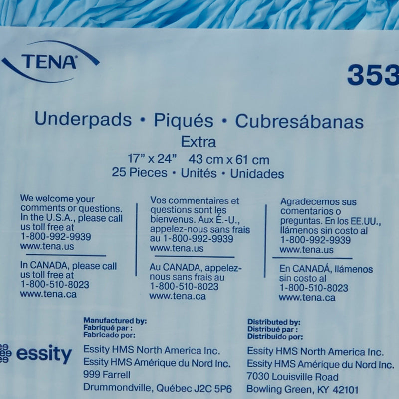 TENA® Extra Disposable Underpad 17 X 24 Inch Polymer Light Absorbency (450010_CS) 12/CS