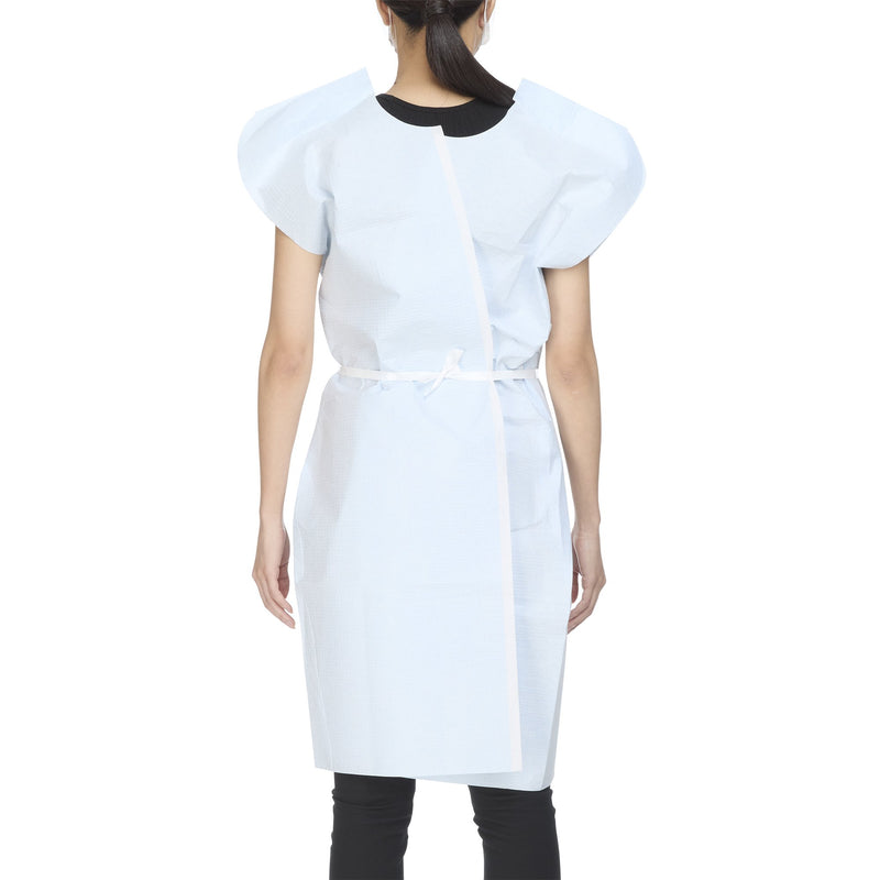 McKesson Patient Exam Gown One Size Fits Most Blue Disposable (145372_CS) 50/CS