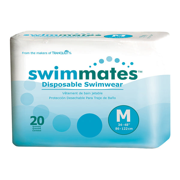 Swimmates™ Unisex Adult Bowel Containment Swim Brief Pull On with Tear Away Seams Medium Disposable Moderate Absorbency (884136_CS) 80/CS