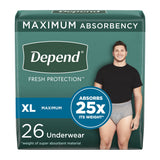 Depend® Fresh Protection Male Adult Absorbent Underwear Waistband Style X-Large Disposable Heavy Absorbency (1189141_PK) 26/PK