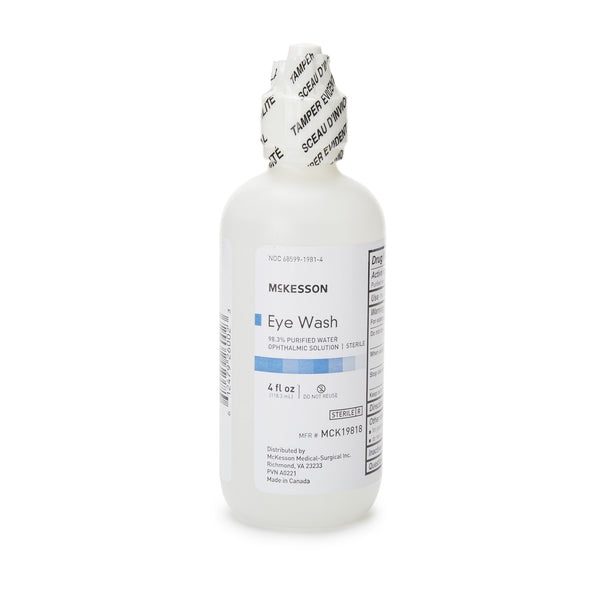 McKesson Eyewash Solution Active ingredient: 98.3% Purified Water Inactive ingredients: boric acid, sodium borate, sodium chloride 4 oz. Squeeze Bottle (1188885_EA) 1/EA