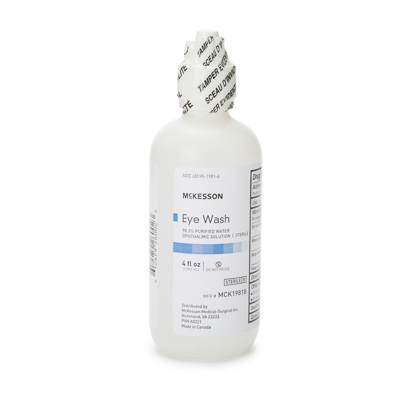 McKesson Eyewash Solution Active ingredient: 98.3% Purified Water Inactive ingredients: boric acid, sodium borate, sodium chloride 4 oz. Squeeze Bottle (1188885_EA) 1/EA
