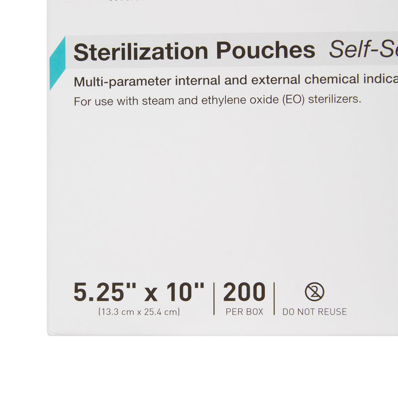 McKesson Argent™ Sure-Check® Sterilization Pouch Ethylene Oxide (EO) Gas / Steam 5-1/4 X 10 Inch Transparent / Blue Self Seal Paper / Film (524880_CS) 2000/CS