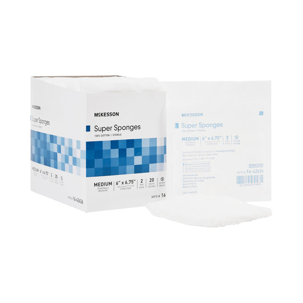 McKesson Fluff Dressing 6 X 6-3/4 Inch Sterile 2 per Pack (446053_BX) 20/BX