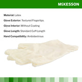 McKesson Confiderm® Exam Glove Medium NonSterile Latex Standard Cuff Length Textured Fingertips Ivory Not Rated (921593_CS) 1000/CS