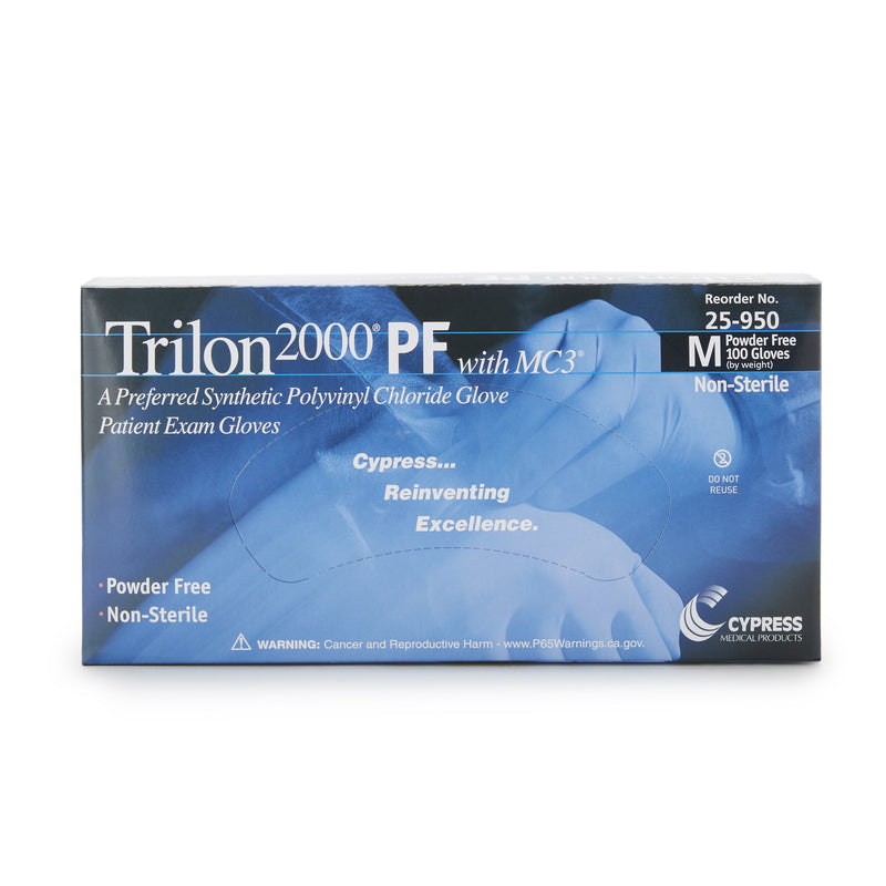 Trilon 2000® PF with MC3® Exam Glove Medium NonSterile Stretch Vinyl Standard Cuff Length Smooth Ivory Not Rated WITH PROP. 65 WARNING (457271_BX) 100/BX