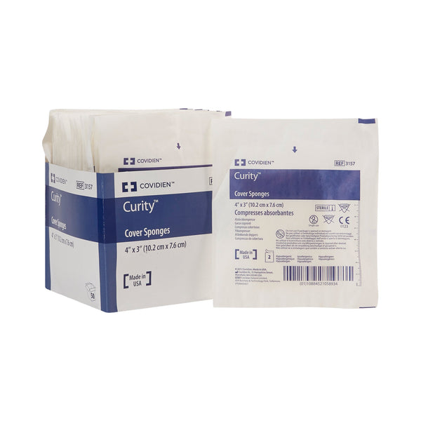 Curity™ Cellulose Filled Nonwoven Sponge 3 X 4 Inch 4-Ply Sterile 2 per Pack (688661_TR) 25/TR