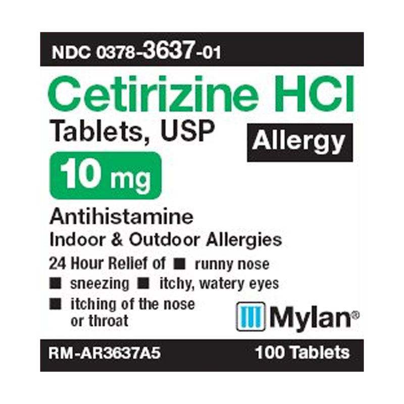 Mylan Allergy Relief 10 mg Strength Tablet 100 per Bottle (707130_BT) 1/BT