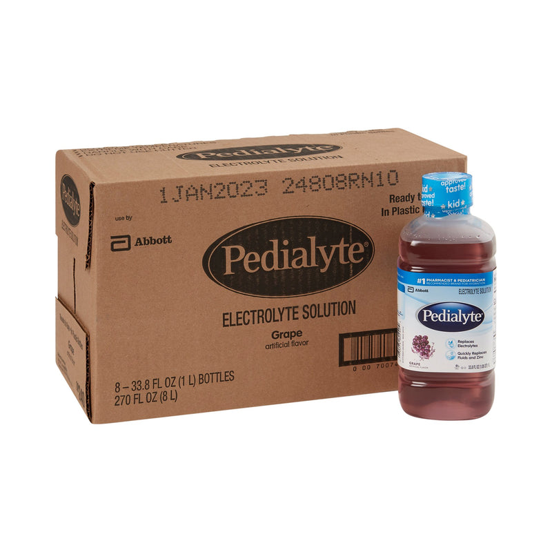 Pedialyte® Classic Oral Electrolyte Solution Grape Flavor 33.8 oz. Electrolyte (366834_CS) 8/CS