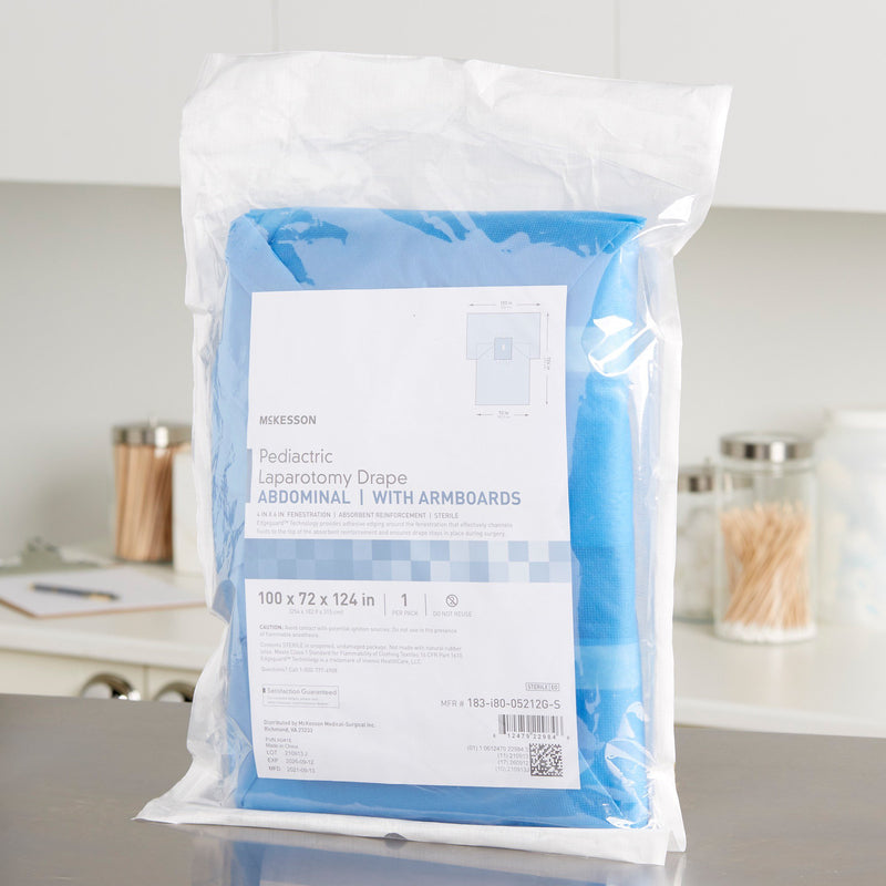 McKesson Abdominal Drape Pediatric Laparotomy Drape 100 W X 72 W X 124 L Inch Sterile (1101273_CS) 10/CS