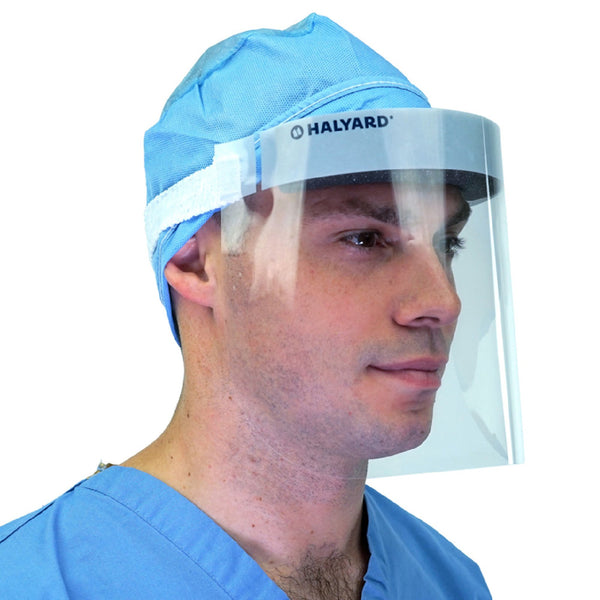 Halyard Face Shield One Size Fits Most 3/4 Length Anti-fog Disposable NonSterile (180155_CS) 40/CS