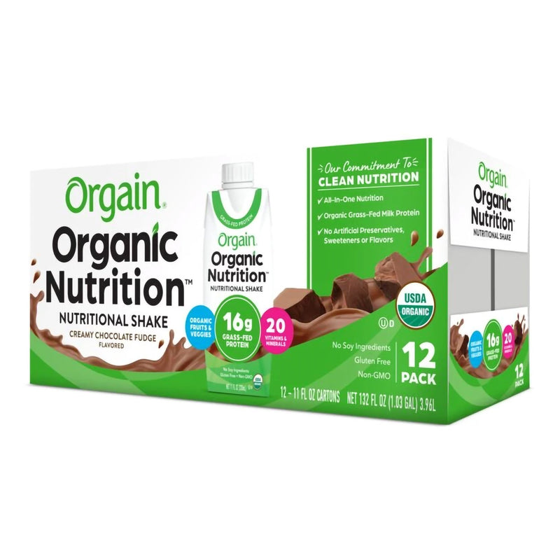 Orgain® Organic Nutritional Shake Oral Supplement Creamy Chocolate Fudge Flavor Liquid 11 oz. Carton (1175951_EA) 1/EA