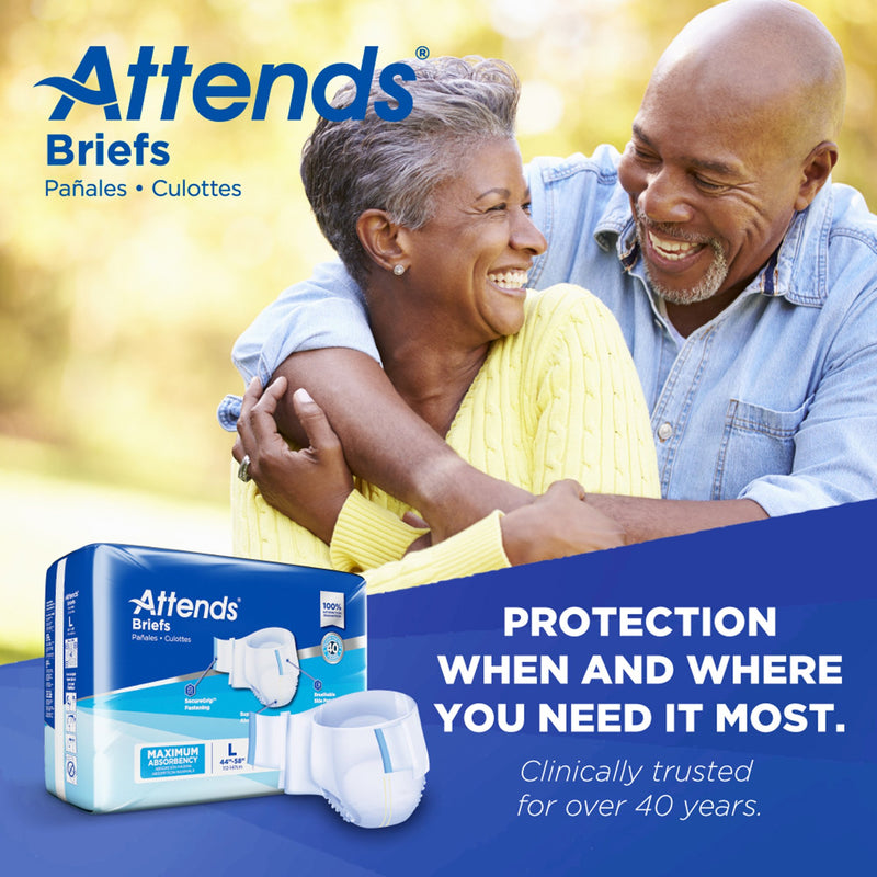 Attends® Unisex Incontinence Brief Large Disposable Heavy Absorbency (955305_CS) 72/CS