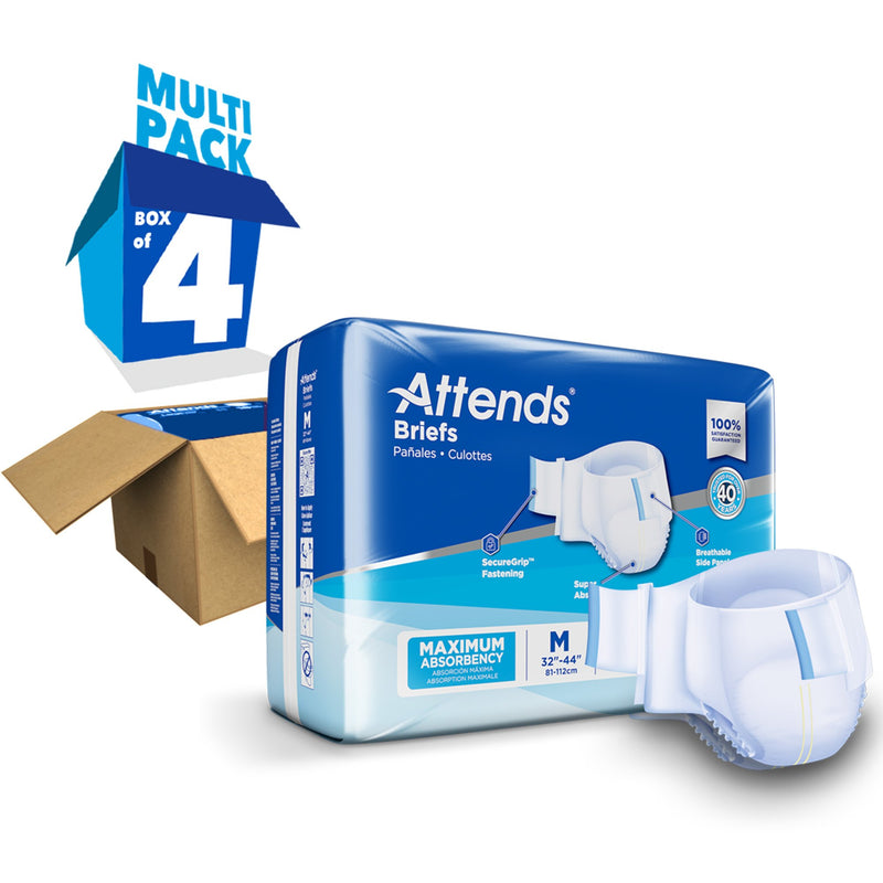 Attends® Unisex Incontinence Brief Medium Disposable Heavy Absorbency (955303_BG) 24/BG