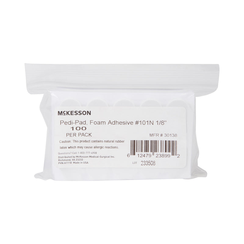 McKesson Pedi-Pad Protective Pad Size 101-Narrow Adhesive Foot (1111083_PK) 100/PK