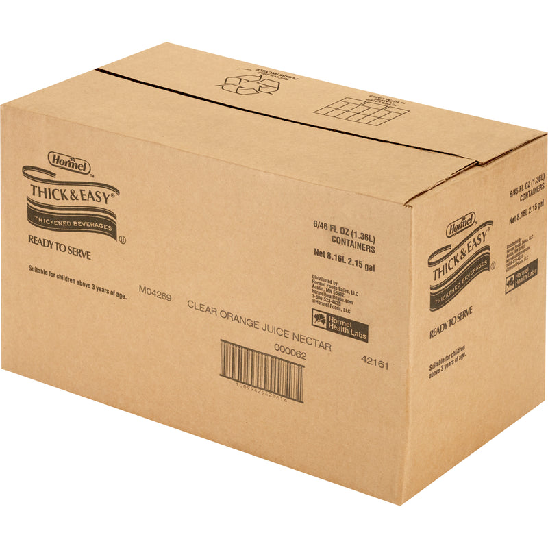 Thick & Easy® Thickened Beverage 46 oz. Bottle Orange Flavor Liquid IDDSI Level 2 Mildly Thick (797171_EA) 1/EA