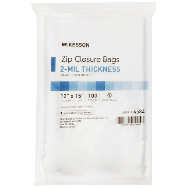 McKesson Reclosable Bag 12 X 15 Inch Polyethylene Clear Zipper Closure (854576_BX) 1/BX