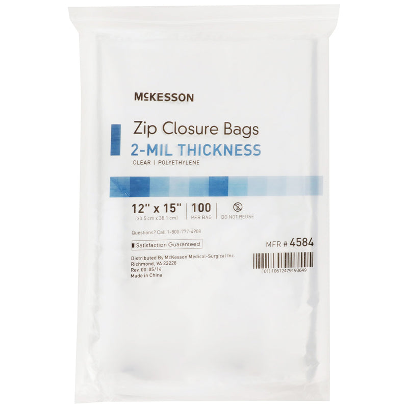 McKesson Reclosable Bag 12 X 15 Inch Polyethylene Clear Zipper Closure (854576_BX) 1/BX