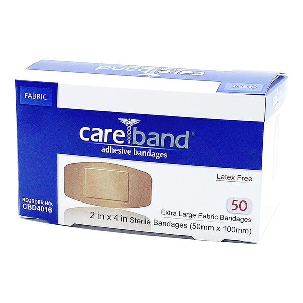 Careband™ Adhesive Strip 2 X 4 Inch Fabric Rectangle Tan Sterile (908169_BX) 1/BX
