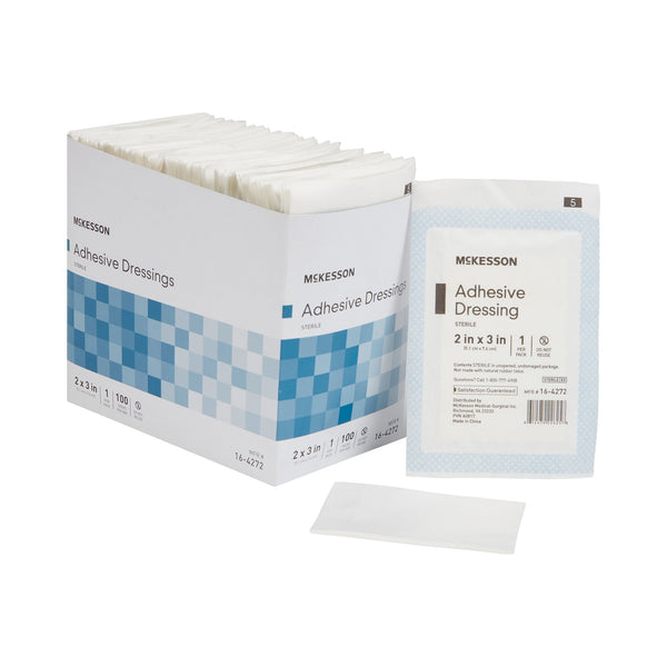McKesson Non-Adherent Dressing with Adhesive 2 X 3 Inch Sterile 1 per Pack (1088663_CS) 2400/CS