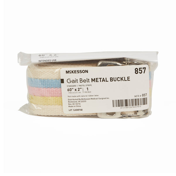 McKesson Gait Belt 60 Inch Length Pastel Stripe Polyester (864670_EA) 1/EA