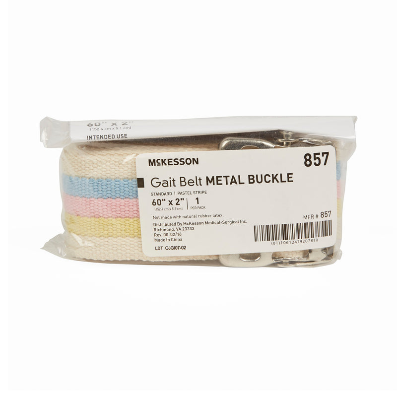 McKesson Gait Belt 60 Inch Length Pastel Stripe Polyester (864670_EA) 1/EA
