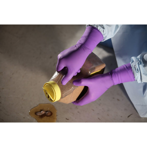 Purple Nitrile-Xtra™ Exam Glove Small NonSterile Nitrile Extended Cuff Length Textured Fingertips Purple Chemo Tested (365065_BX) 50/BX