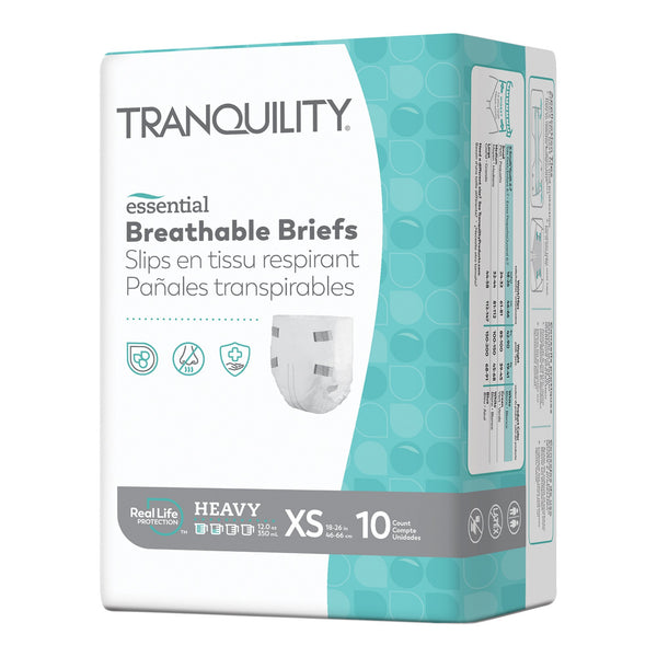 Tranquility® Essential Unisex Youth Incontinence Brief X-Small Disposable Heavy Absorbency (1188952_BG) 10/BG