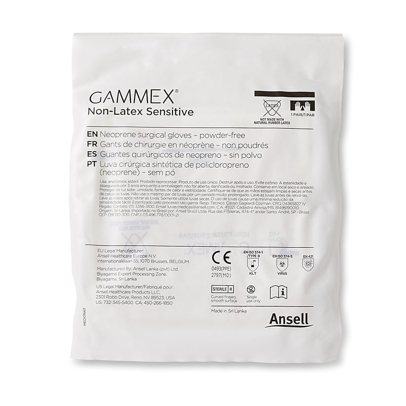 GAMMEX® Non-Latex Sensitive Surgical Glove Size 8.5 Sterile Polychloroprene Standard Cuff Length Micro-Textured Cream Chemo Tested (833677_BX) 50/BX