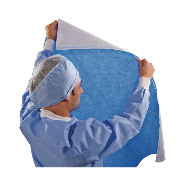 QUICK CHECK* H200 Sterilization Wrap White / Blue 24 X 24 Inch Dual Layer SMS Polypropylene Steam / EO Gas / Hydrogen Peroxide (809420_CS) 240/CS