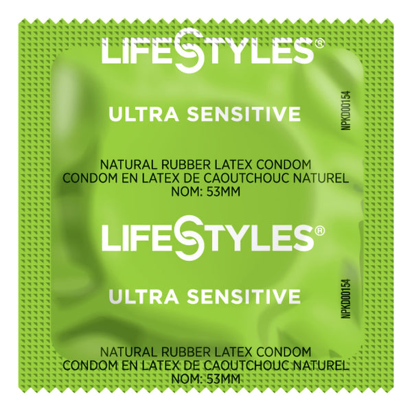 Lifestyles® Ultra Sensitive Condom Lubricated One Size Fits Most 1,008 per Case (1206381_CS) 1/CS