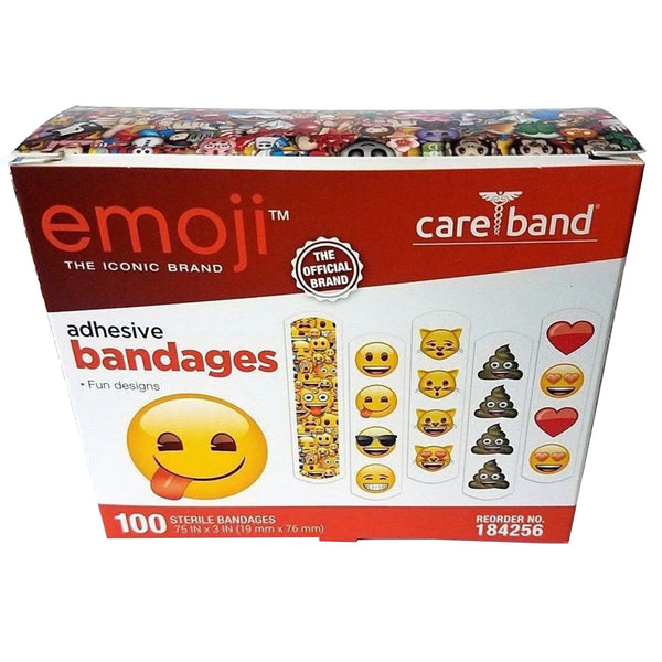 emoji™ Adhesive Strip 3/4 X 3 Inch Plastic Rectangle Kid Design (Emojis) Sterile (1055780_BX) 100/BX