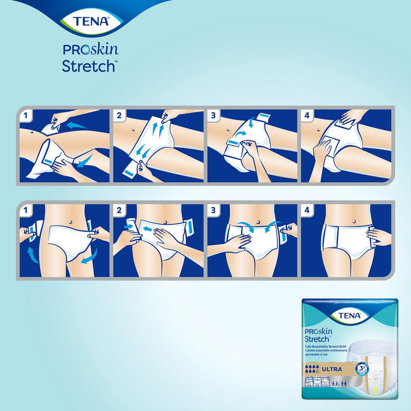 TENA ProSkin Stretch™ Ultra Unisex Adult Incontinence Brief Large / X-Large Disposable Heavy Absorbency (871836_CS) 72/CS