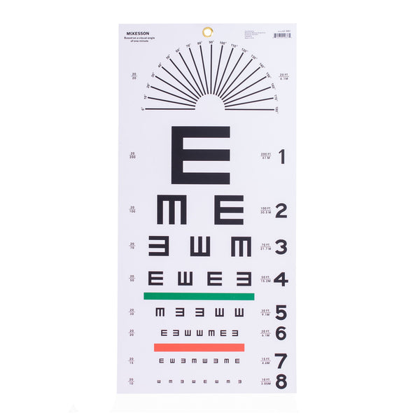 McKesson Eye Chart 20 Foot Distance Acuity Test (1038450_BG) 5/BG