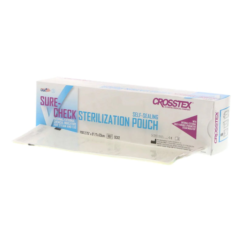 Sure-Check® Sterilization Pouch Ethylene Oxide (EO) Gas / Steam 2-3/4 X 9 Inch Transparent Self Seal Film (783385_CS) 4000/CS