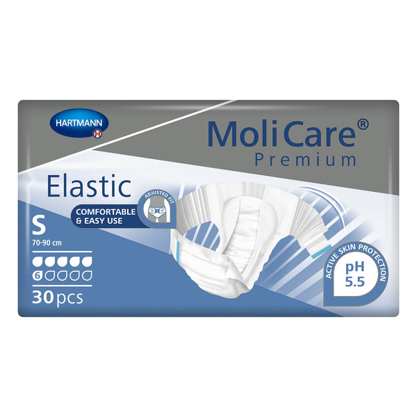 MoliCare® Premium Elastic 6D Unisex Adult Incontinence Brief Small Disposable Moderate Absorbency (1174286_CS) 90/CS