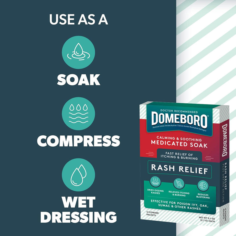 Domeboro® Rash Relief Itch Relief 952 mg - 1347 mg Strength Powder 2.2 Grams Individual Packet (1049121_EA) 1/EA